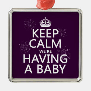 Behållalugn har vi en baby (i någon färg) julgransprydnad metall