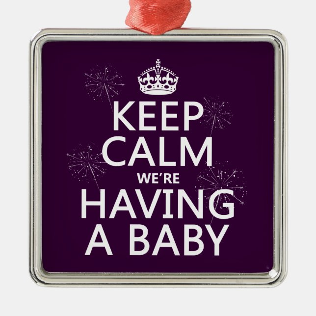 Behållalugn har vi en baby (i någon färg) julgransprydnad metall (Framsidan)