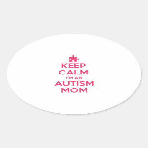Behållalugn mig förmiddag en Autismmamma Ovalt Klistermärke