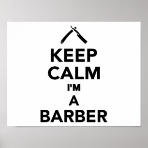 Behållalugn mig förmiddag en barberare poster