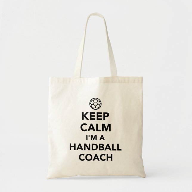 Behållalugn mig förmiddag en handbolllagledare tygkasse (Framsidan)