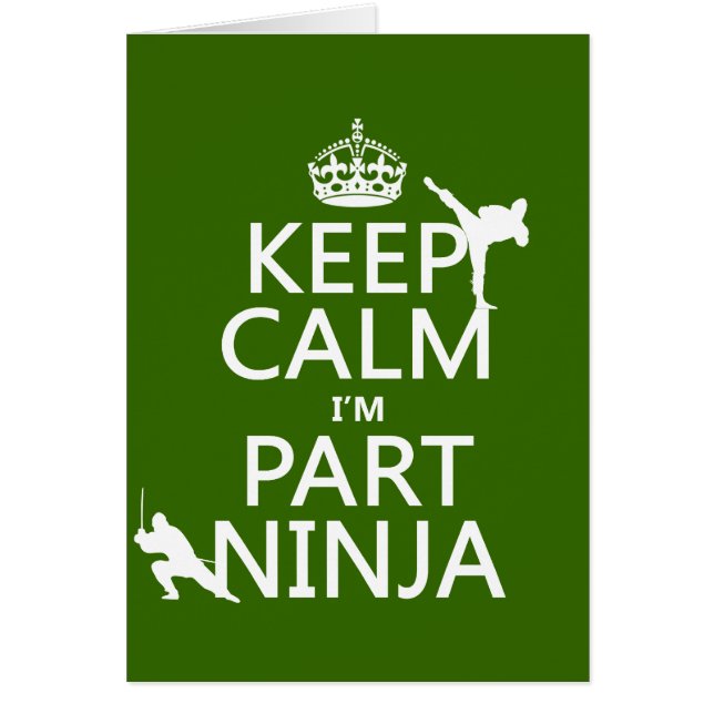 Behållalugn mig förmiddagdel Ninja (i någon färg) Hälsningskort (Framsidan)