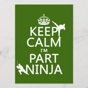 Behållalugn mig förmiddagdel Ninja (i någon färg) Inbjudningar