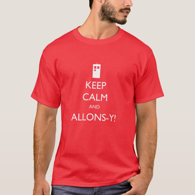 Behållalugn och Allons-y! - Tendentiös Geek Tröja (Framsida)
