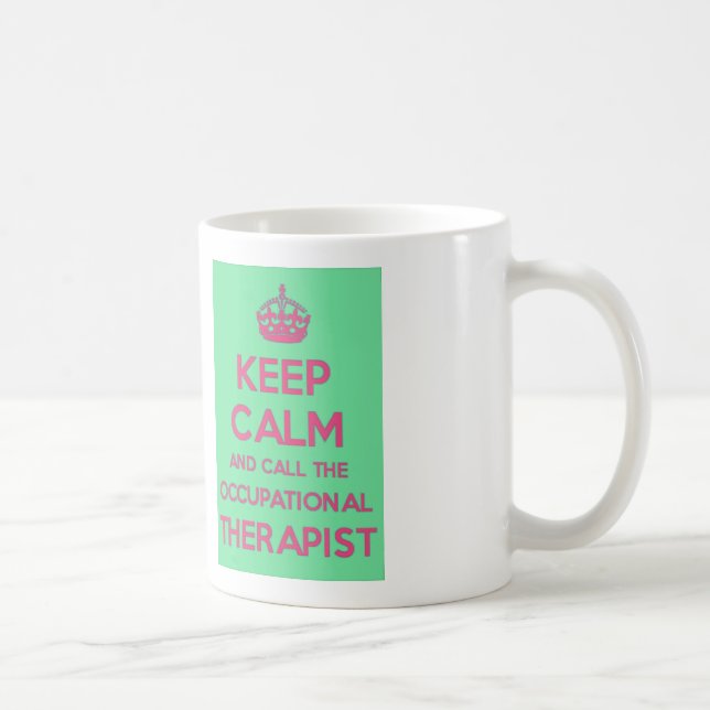 Behållalugn och appell som arbetsterapeuten rånar kaffemugg (Höger)