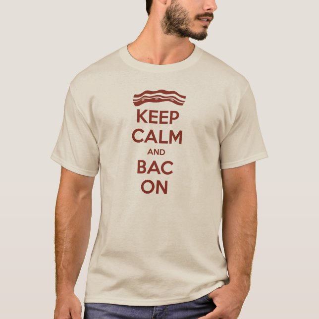 Behållalugn och Bac på T-tröja T-shirt (Framsida)