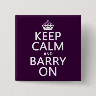 Behållalugn och Barry på (några färg) Knapp
