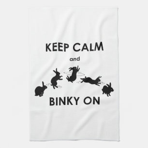 Behållalugn och Binky på kökshandduk