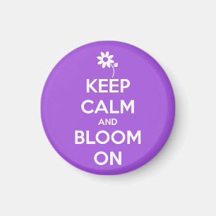 Behållalugn och blom på lilarundamagneten magnet