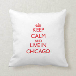 Behållalugn och bor i Chicago Kudde