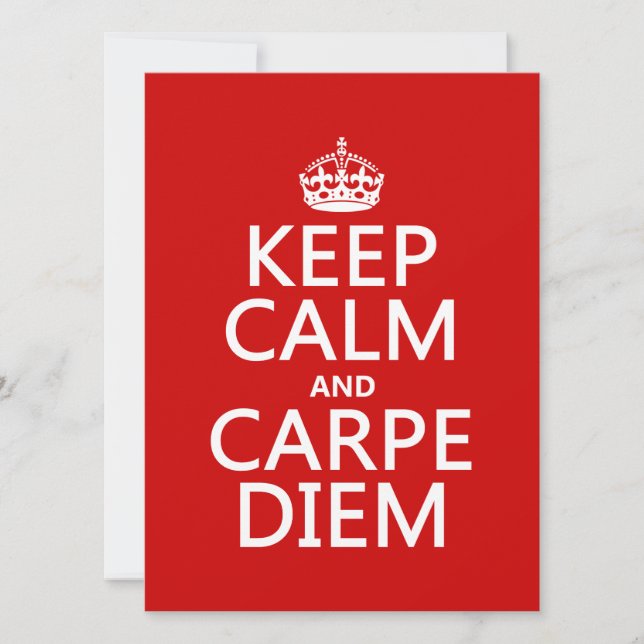 Behållalugn och Carpe Diem Inbjudningar (Framsida)