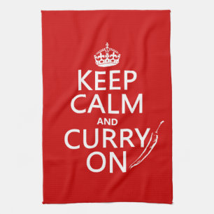 Behållalugn och curry på kökshandduk