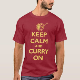 Behållalugn och curry på (mörk) t-shirt