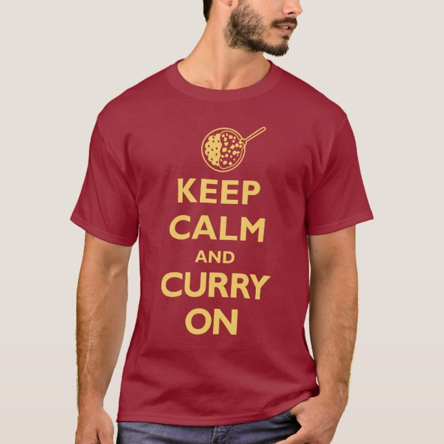 Behållalugn och curry på (mörk) t-shirt (Framsida)