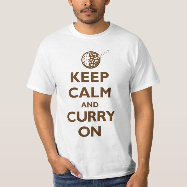 Behållalugn och curry på (tända), t-shirt (Framsida)