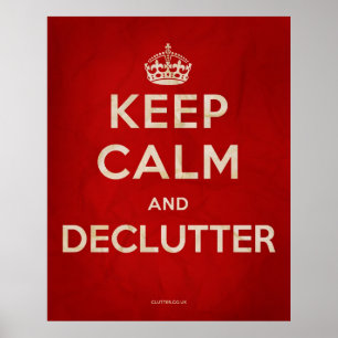 "Behållalugn- och Declutter" affisch