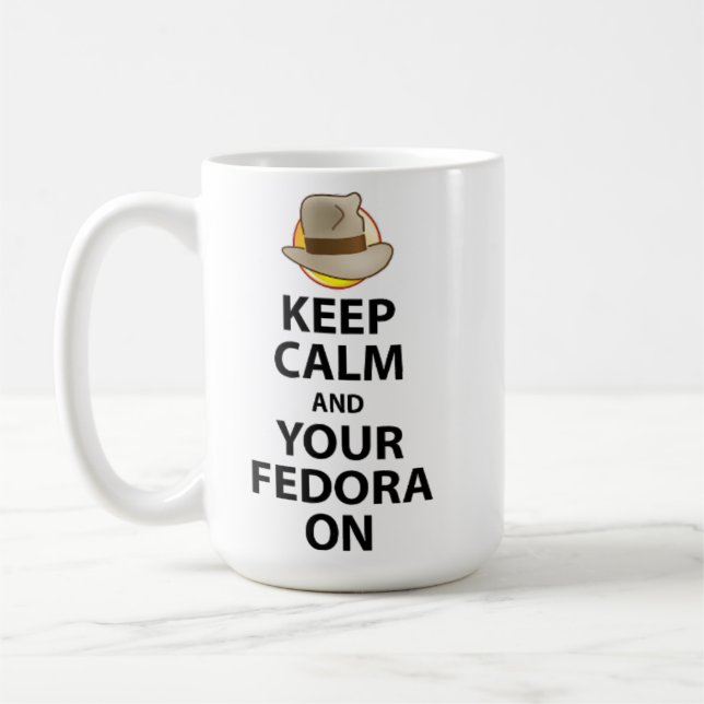 Behållalugn och din Fedora på muggen Kaffemugg (Vänster)