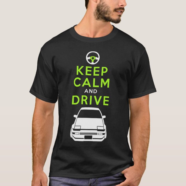 Behållalugn och drev - AE86- /version4 Tee Shirt (Framsida)