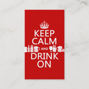 Behållalugn och drink på (customisable färger) visitkort