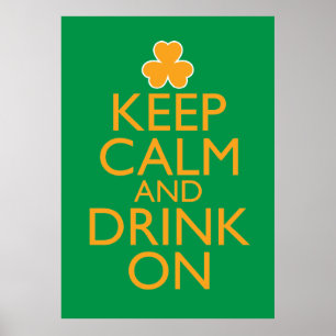 Behållalugn och drink på den irländska affische poster