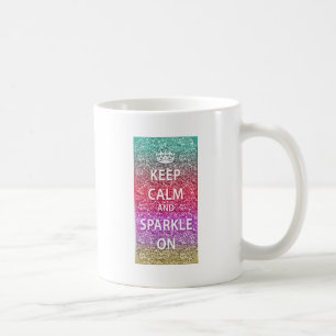 Behållalugn och gnistra på glitter kaffemugg
