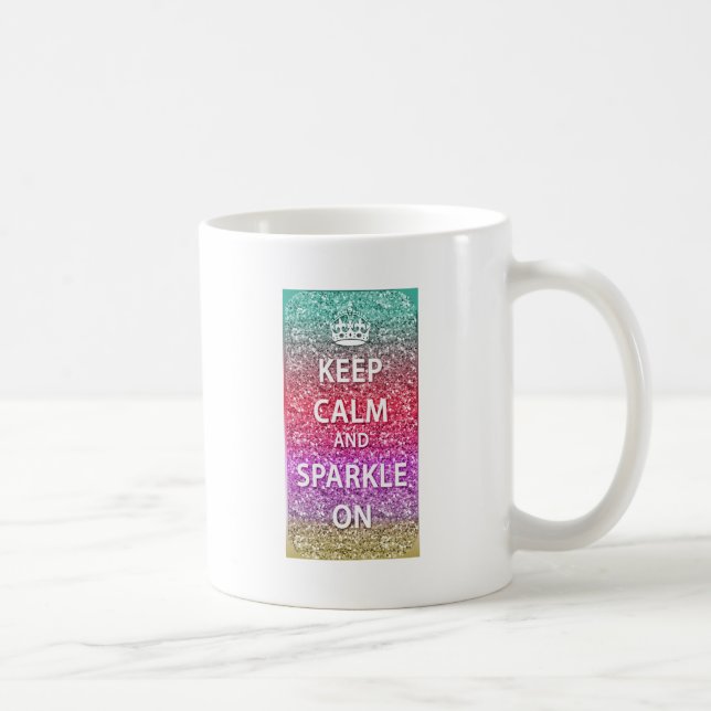 Behållalugn och gnistra på glitter kaffemugg (Höger)