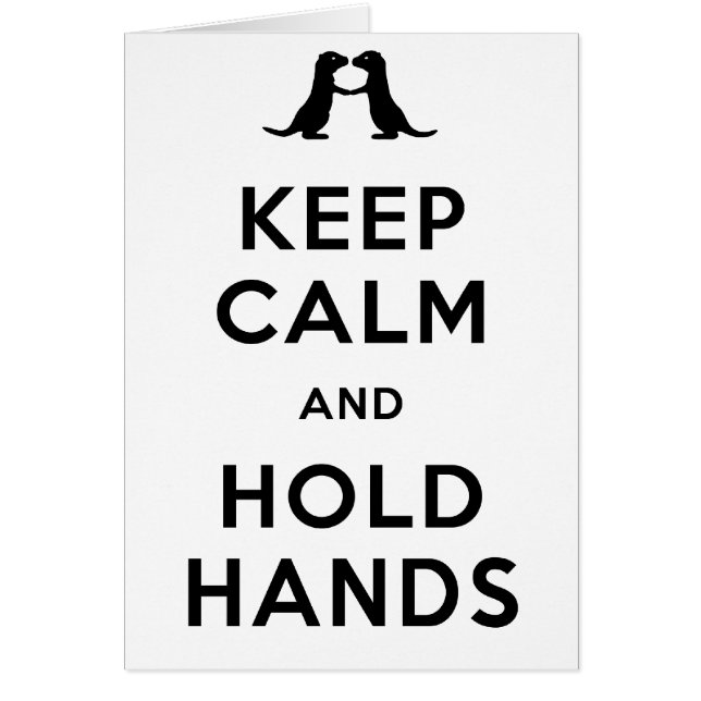 Behållalugn- och hållhänder (utterinnehavhänder) hälsningskort (Framsidan)