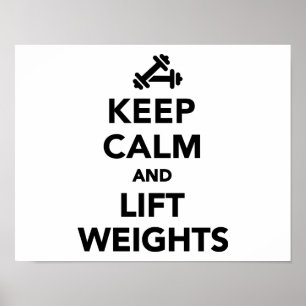 Behållalugn och hiss väger Bodybuilding Poster