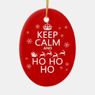 Behållalugn och Ho Ho Ho Julgransprydnad Keramik