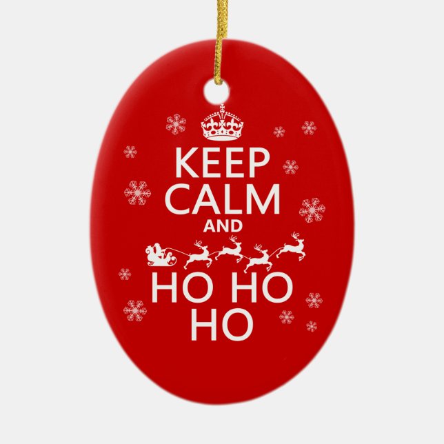 Behållalugn och Ho Ho Ho Julgransprydnad Keramik (Framsidan)