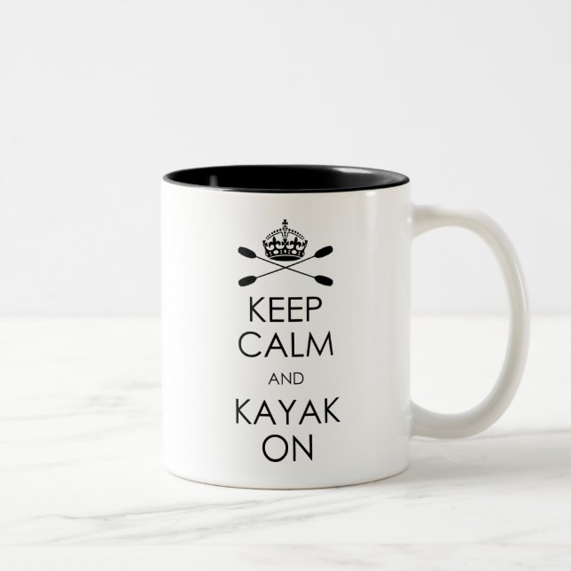 Behållalugn och kajak på kaffe koppar (Höger)