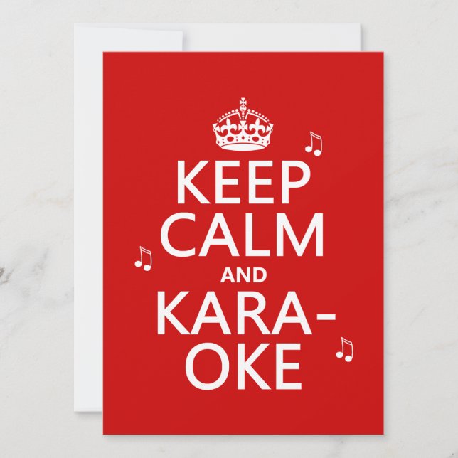 Behållalugn och Karaoke (skräddarsy färg), Inbjudningar (Framsida)