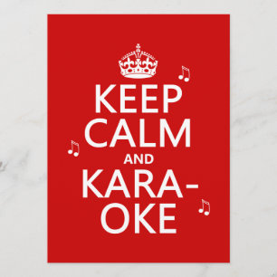 Behållalugn och Karaoke (skräddarsy färg), Inbjudningar