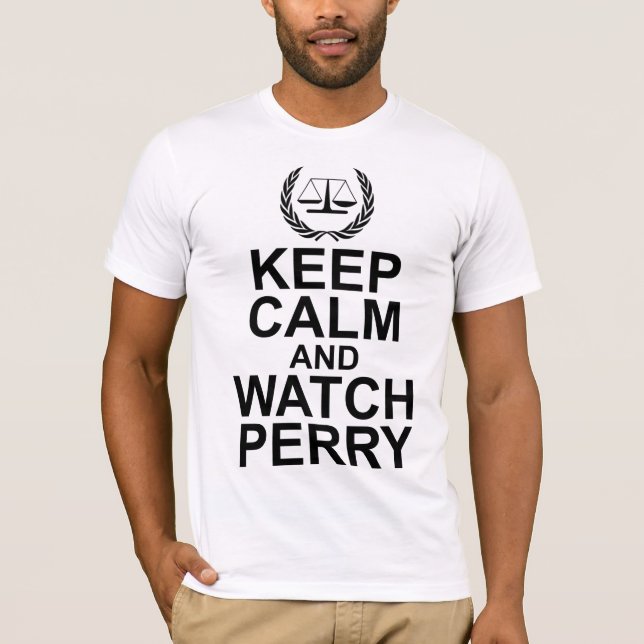 Behållalugn- och klockaPerry fjäll av rättvisa T Shirt (Framsida)
