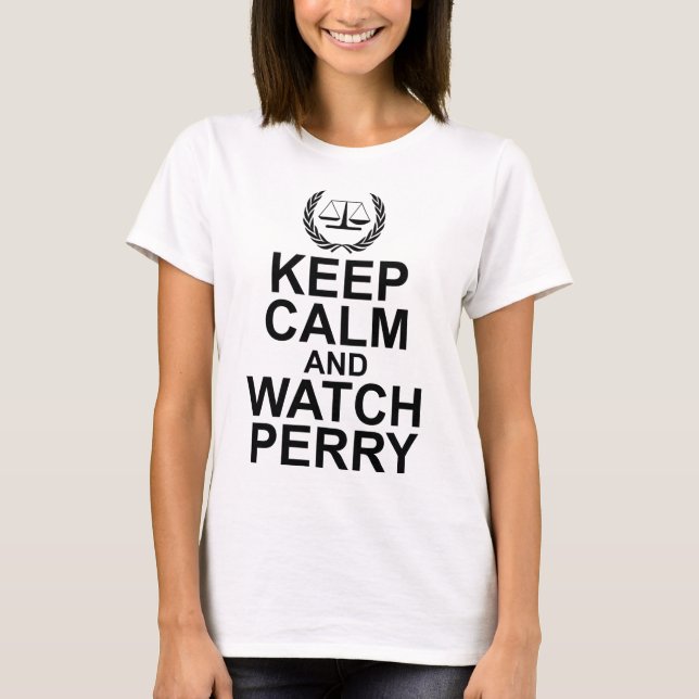 Behållalugn- och klockaPerry fjäll av rättvisa T Shirt (Framsida)