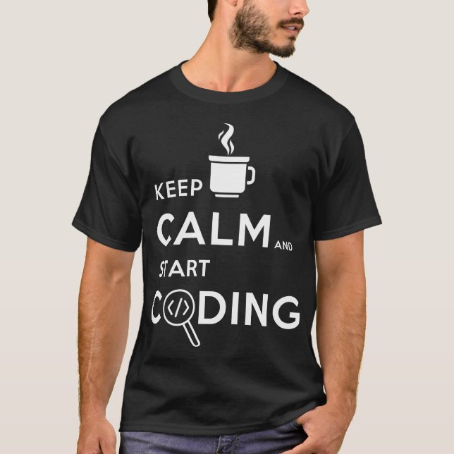 Behållalugn och kodifiera för start t-shirt (Framsida)