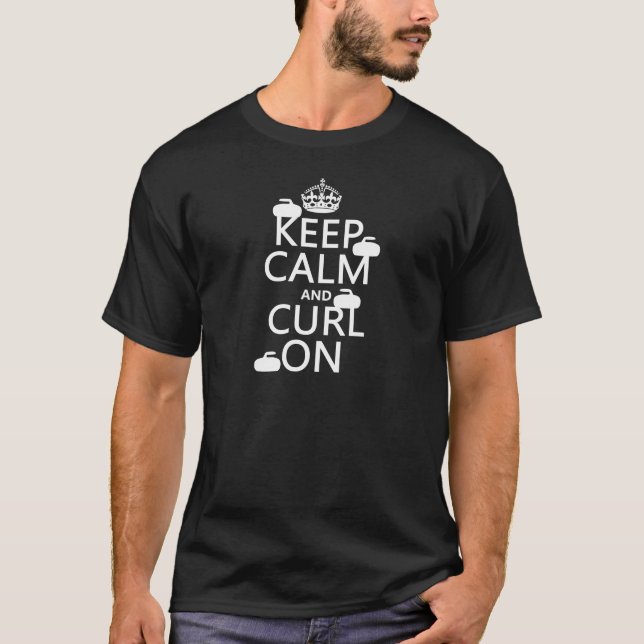 Behållalugn och krullning på (några färg) t shirt (Framsida)
