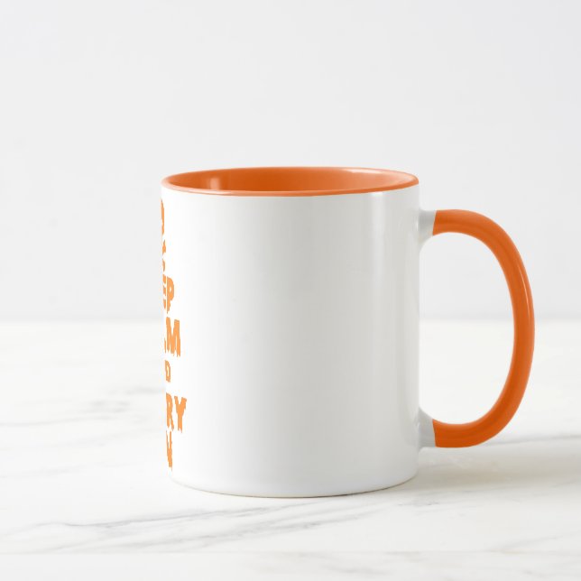Behållalugn och läskigt på Halloween kaffe koppar (Höger)