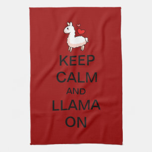 Behållalugn och Llama på kökshandduk