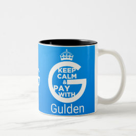Behållalugn och lön med guldenen Två-Tonad mugg