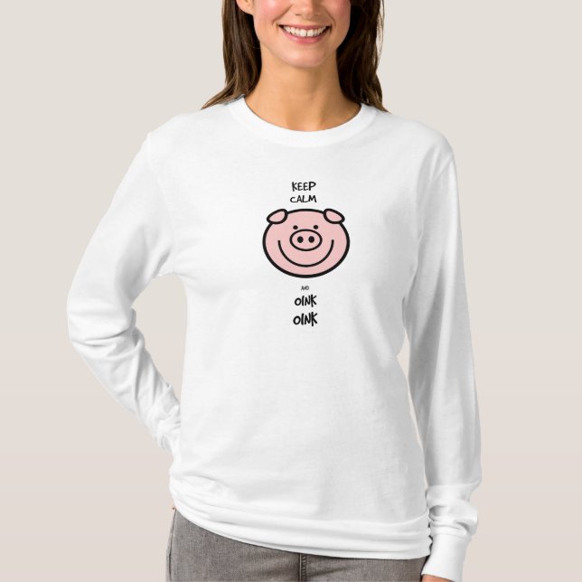 Behållalugn och oink, oink! t-shirt (Framsida)