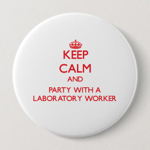 Behållalugn och party med en laboratoriumarbetare knapp