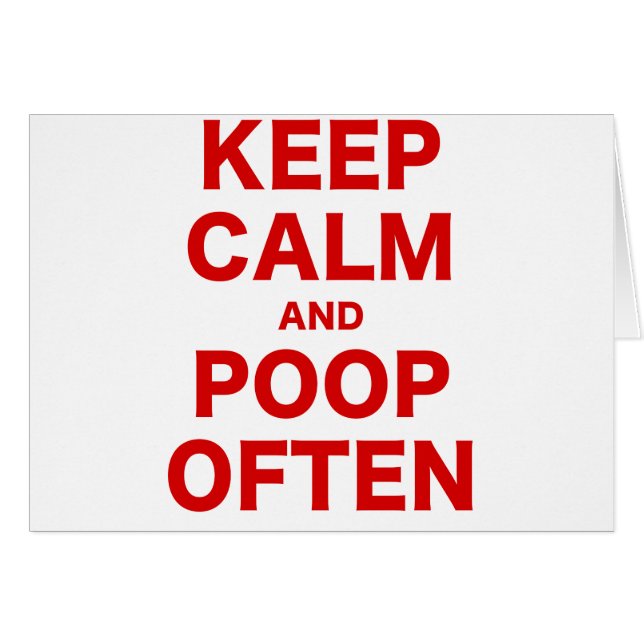 Behållalugn och Poop ofta Hälsningskort (Framsidan Horizontal)