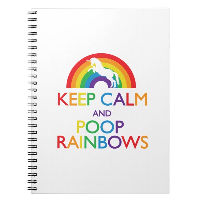 Behållalugn och PoopregnbågeUnicorn Anteckningsbok (Framsidan)