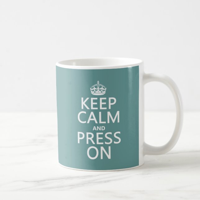 Behållalugn och press på (några färg) kaffemugg (Höger)