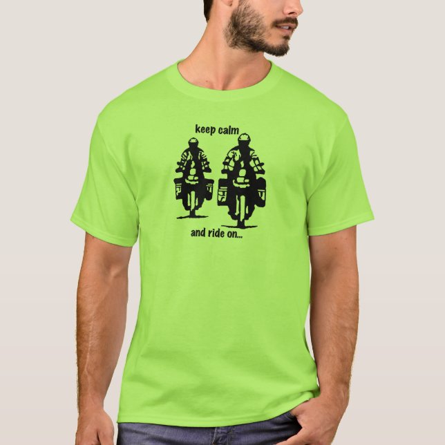 behållalugn och ritt på tee shirt (Framsida)