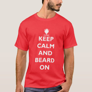 Behållalugn och skägg på t-shirt