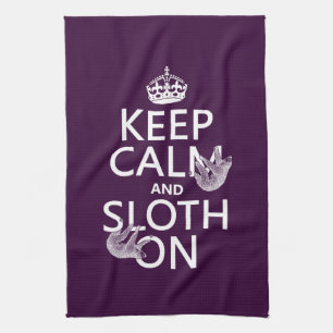Behållalugn och Sloth på Kökshandduk