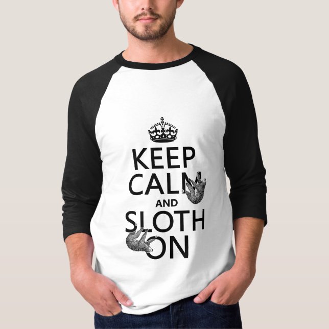Behållalugn och Sloth på Tee Shirt (Framsida)