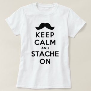 Behållalugn och Stache på T-shirt